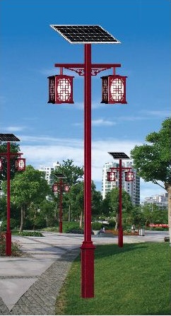 3-4米紅色屏風(fēng)臂方形雙燈頭太陽(yáng)能