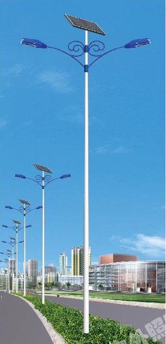 8-12米藍(lán)色花臂LED雙燈頭太陽能路燈TYN-01706