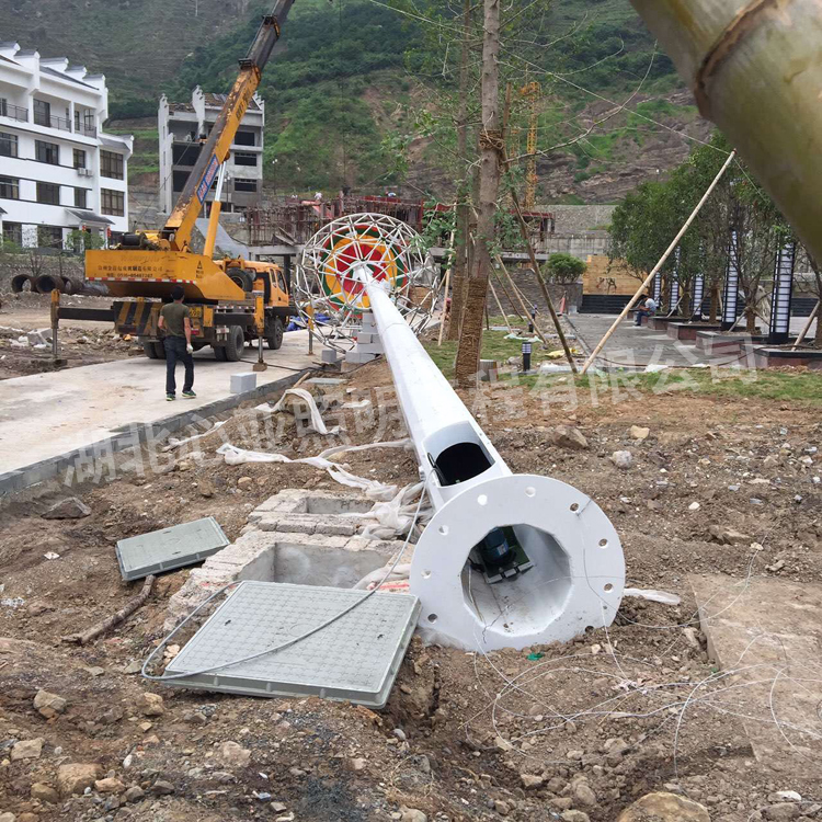 峽口廣場30米高桿燈施工圖4