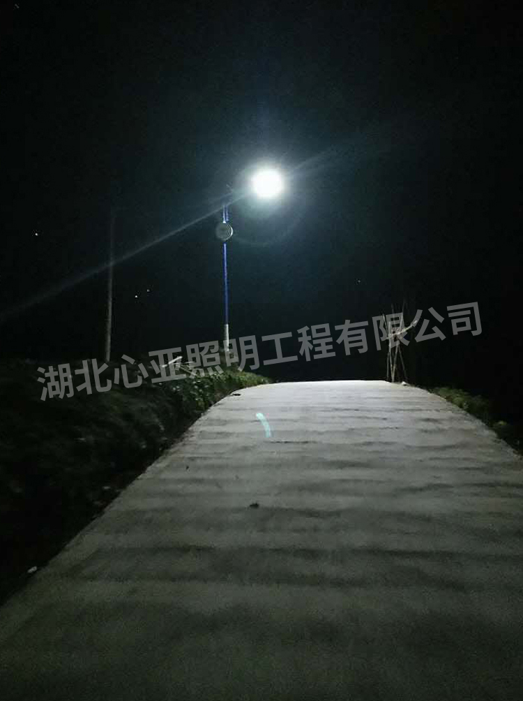 水灣村太陽(yáng)能路燈夜晚效果